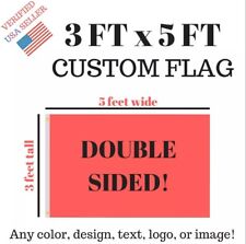 Custom Flag Double Sided Banner 3x5 Feet Size Usa Ship High Quality Triple Layer