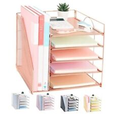 Desk Organizers And Accessories 5-tier Paper Letter Tray 5 Tier Rose Gold
