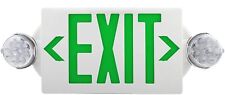 Led Green Exit Sign Emergency Light Adjustable Head Compact Combo Ul 924 Listed