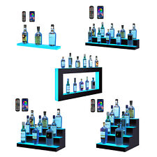 Vevor Led Lighted Liquor Bottle Display Bar Shelf Rf App Control