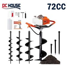 72cc 4hp Gas Powered Post Hole Digger W 4681012 Earth Auger Optional