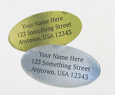27 Oval Foil Personalized Return Address Labels Silver Or Gold
