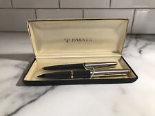 Vintage Parker Arrow Pens Set2 Fountain Ballpoint In Case Desk Set