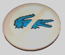 1980s Anti Crocodile Alligator Pin Button Pinback Badge For Hat Lapel Jacket