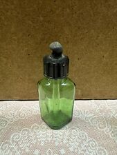 Vintage Green Glass Medicine Bottle With Squeeze Dropper