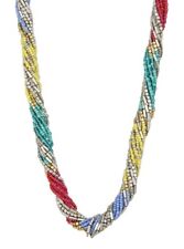 45 Kenneth Cole Ny Long Seed Bead Multi Color Strand Beaded Necklace 350d