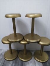 Antique 50s 60s Display Gold Hat Wig Stand Store Home Display 5pk