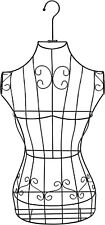Black Metal Wire Frame Hanging Dress Form Torso Mannequin Sewing Dress Form