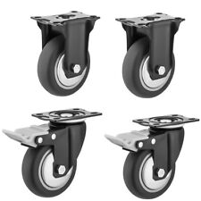 4 Pack 3 4 5 Caster Wheels Swivel Plate Polyurethane Wheels Heavy Duty Wheels