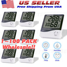 Thermometer Indoor Digital Lcd Hygrometer Temperature Humidity Meter Alarm Clock
