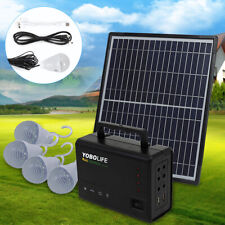 Portable Station Solar Panel Power Inverter Electric Generator Set 4 Led Light