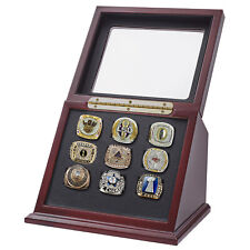 9 Holes Championship Ring Display Case Box Wooden Collection Storage Box Gift Us