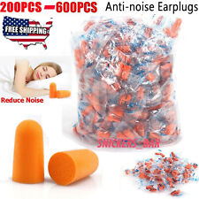 600pc Ear Plugs Lot Bulk Soft Orange Foam Sleep Travel Noise Shooting Earplugs