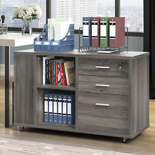 3 Drawer File Cabinet With Charging Station Lateral Wood Filing Cabinet Lockable