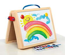 5-in-1 Portable Wood Tabletop Art Easel With Chalkboard And Dry Erase Board