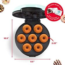 Mini Donut Maker Machine For Kid-friendly Breakfast Snacks Makes 7 Doughnuts