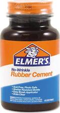 Elmers No-wrinkle Rubber Cement Clear Brush Applicator 4 Ounce