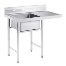 Stainless Steel Kitchen Sink With Drainboard Commercial Utility Sink Work Table