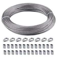 100ft 187x7 Stainless Steel Cable Wire Rope Aircraft Cable Railing Decking Kit