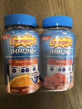 Emergen-c Immune Plus Vitamin D Gummies - 2 Pack Raspberry Super Orange Sealed
