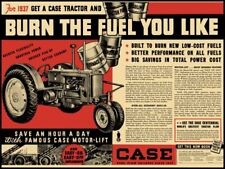 1937 J.i. Case New Metal Sign Case Motor Lift Tractors - Burn The Fuel You Like