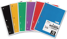 Spiral Notebooks 6 Pack 1 Subject College Ruled Paper 7-12 X 10-12 70 S