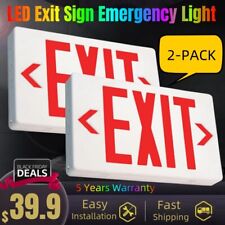Red Exit Sign Led Emergency Exit Light With Battery Backup Ul Listed Ac 120v