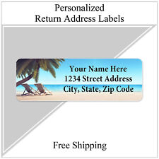 60 Return Address Labels Personalized Printed 34 X 2 14 Beach Scene
