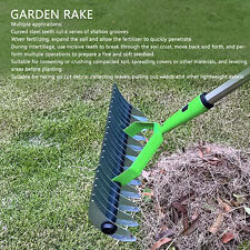 Thatch Rake Curved Tip Teeth Lawn Rake For Leaves Garden Supplies