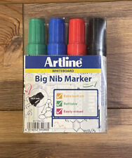 Artline 5109a Big Nib Whiteboard Marker 10.0mm Chisel Tip 4-color Set New