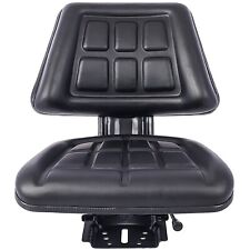 Tractor Seat W Backrest Black Slide Track Steel Pvc Compact Mower