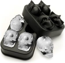 3d Skull Ice Cube Tray Maker Silicone Ball Mold Whiskey Cocktail Halloween Party