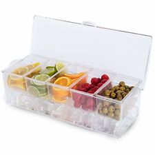 Chilled Bar Top Food Condiment Dispenser 5 Tray - Iced Cooled Garnish Station