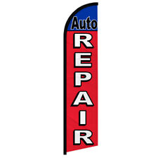 Auto Repair Windless Advertising Swooper Flag Mechanic Flag Redblue