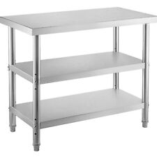 Vevor Stainless Steel Work Prep Table 48x14 With Undershelf Commercial Kitchen