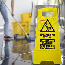 Caution Wet Floor- Folding Safety Sign Slippery Warning Bright 2 Sided Jorestech