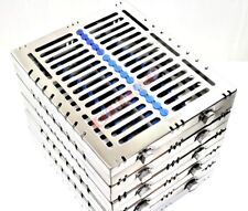 5 Blu-german Dental Autoclave Sterilization Cassette Rack Tray For 15 Instrument