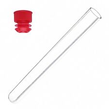 25 Pack 12 X 75 Mm Clear Plastic Test Tubes With Red Caps