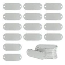 Aluminum Engraving Blanks Tags Stamping Blanks Tags With 2 Holes 25 Pack Silver
