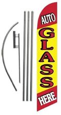 Auto Glass Here 15ft Feather Banner Swooper Flag Kit - Includes 15ft Pole Kit...
