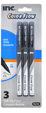 New Inc. Color Flow Felt Tip Pens With Caps .5 Mm Pack Of 3 Black Qty 1