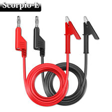 2pcs 4mm Stackable Banana Plug To Crocodile Alligator Clip Test Leads 1m Cable