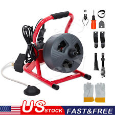 New 50 X 516 Drain Cleaner Electric Sewer Snake Cleaning Machine W 6 Cutters