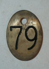 Antique Vintage Solid Brass Cow Cattle Number Tag 79