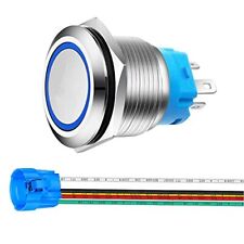 0.87 Inch22mm Stainless Steel Momentary Push Button 12v24v Led 1no1nc Spdt On O