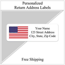 400 Personalized Return Address Labels Printed 12 X 1 34 American Flag
