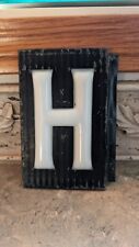 Vintage Antique Milk Glass Marquee Unique H - Vintage Sign Parts Letters Rare