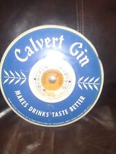 Calvert Gin Celluloid Toc Tin Over Cardboard Thermometer Sign