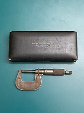 Brown Sharpe 1 Outside Micrometer Hard Velvet Lined Case Made In Ri Usa Vtg