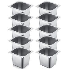 10 Pack Hotel Pans Stainless Steel Food Pan Buffet 10.4 X 6.4 X 5.9 Inch
